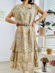 Vintage 1920s deco floral dress