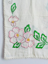 Load image into Gallery viewer, Vintage floral embroidered table runner
