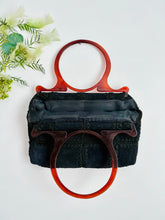 Load image into Gallery viewer, Vintage quilted suede handbag with oversized handles
