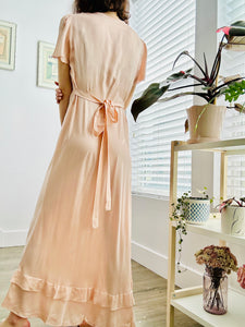Vintage 1930s pink satin lingerie dress