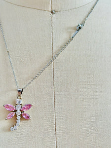 Vintage rhinestone dragonfly necklace
