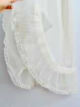 Load image into Gallery viewer, Vintage white lace slip with pleated flounce
