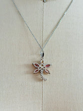 Load image into Gallery viewer, Vintage rhinestone dragonfly necklace
