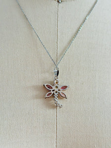 Vintage rhinestone dragonfly necklace