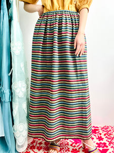 Vintage rainbow colors maxi skirt