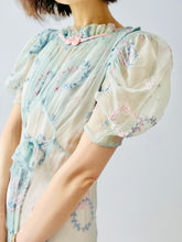 Load image into Gallery viewer, Ethereal 1930s sheer dress with embroidery
