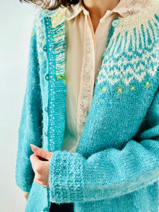 Vintage blue sweater duster