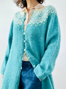 Vintage blue sweater duster