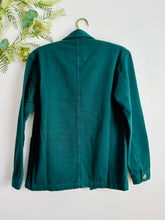 Load image into Gallery viewer, French forest green embroidered denim jacket
