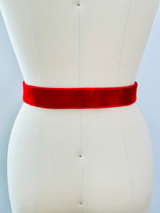 Vintage 1940s Velvet Ribbon Belt