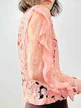 Load image into Gallery viewer, Vintage pastel pink lace blouse
