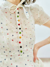 Load image into Gallery viewer, Vintage 1930s pastel eyelet circles dress
