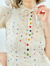 Load image into Gallery viewer, Vintage 1930s pastel eyelet circles dress
