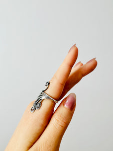 Vintage sterling silver peacock ring