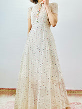 Load image into Gallery viewer, Vintage 1930s pastel eyelet circles dress
