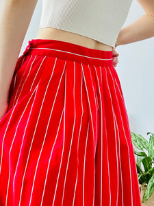 Vintage 1970s Red Stripe Maxi Skirt