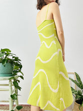 Load image into Gallery viewer, Lime green swirl lines knit dress
