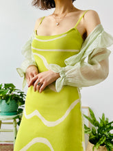 Load image into Gallery viewer, Lime green swirl lines knit dress
