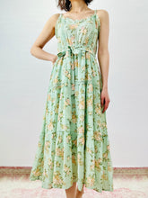 Load image into Gallery viewer, Pastel green floral summer dress
