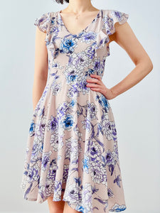 Purple floral print dress
