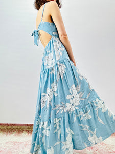 Pastel blue floral summer dress