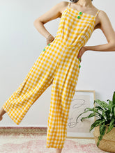 Load image into Gallery viewer, Vintage yellow plaid jumpsuit
