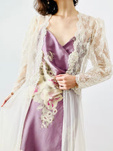 Load image into Gallery viewer, Vintage pastel purple silk floral dress
