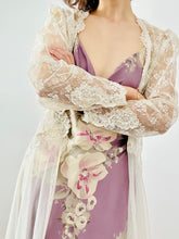 Load image into Gallery viewer, Vintage pastel purple silk floral dress
