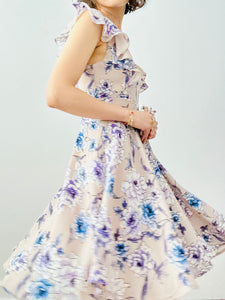 Purple floral print dress