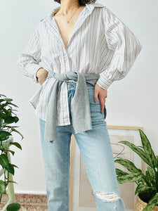 Parisian style oversized two piece shirt set
