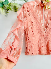 Load image into Gallery viewer, Vintage pastel pink lace blouse
