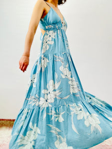 Pastel blue floral summer dress