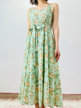 Load image into Gallery viewer, Pastel green floral summer dress
