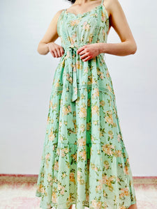 Pastel green floral summer dress