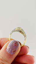 Load and play video in Gallery viewer, Vintage 14k Gold Pavé Diamond Croissant Ring
