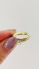 Load and play video in Gallery viewer, Vintage 14k Gold Pavé Diamond Croissant Ring
