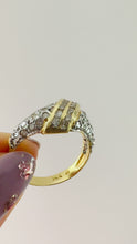 Load and play video in Gallery viewer, Vintage 14k Gold Pavé Diamond Croissant Ring
