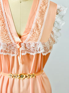 Vintage 1960s peach color night gown