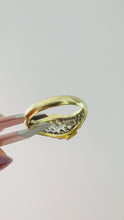 Load and play video in Gallery viewer, Vintage 14k Gold Pavé Diamond Croissant Ring
