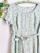Load image into Gallery viewer, Vintage pastel blue butterfly floral print dress
