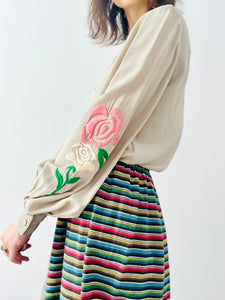 Vintage 1940s style embroidered top