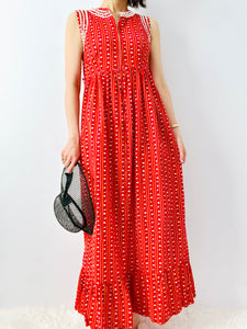 Vintage 1960s zig zag floral dress