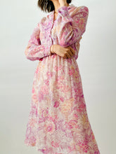 Load image into Gallery viewer, Vintage 1970s purple floral dress
