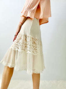 Vintage 1950s nylon lace lingerie skirt