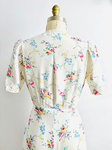 Vintage 1930s Radcliffe Rayon Floral Lingerie Dressing Gown