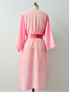 Vintage pink embroidered lounging robe
