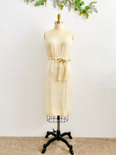 Load image into Gallery viewer, Vintage 1960s beige color sequin dress with belt

