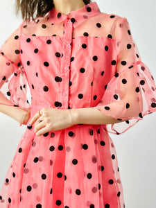 Vintage polka dot organza dress