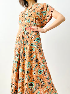 Vintage 1940s novelty print dress