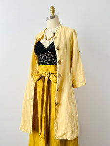 Vintage yellow linen duster